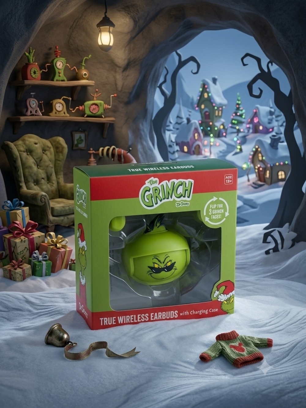 True Wireless Earbuds Charging Case - Green - Official Grinch-NIB!